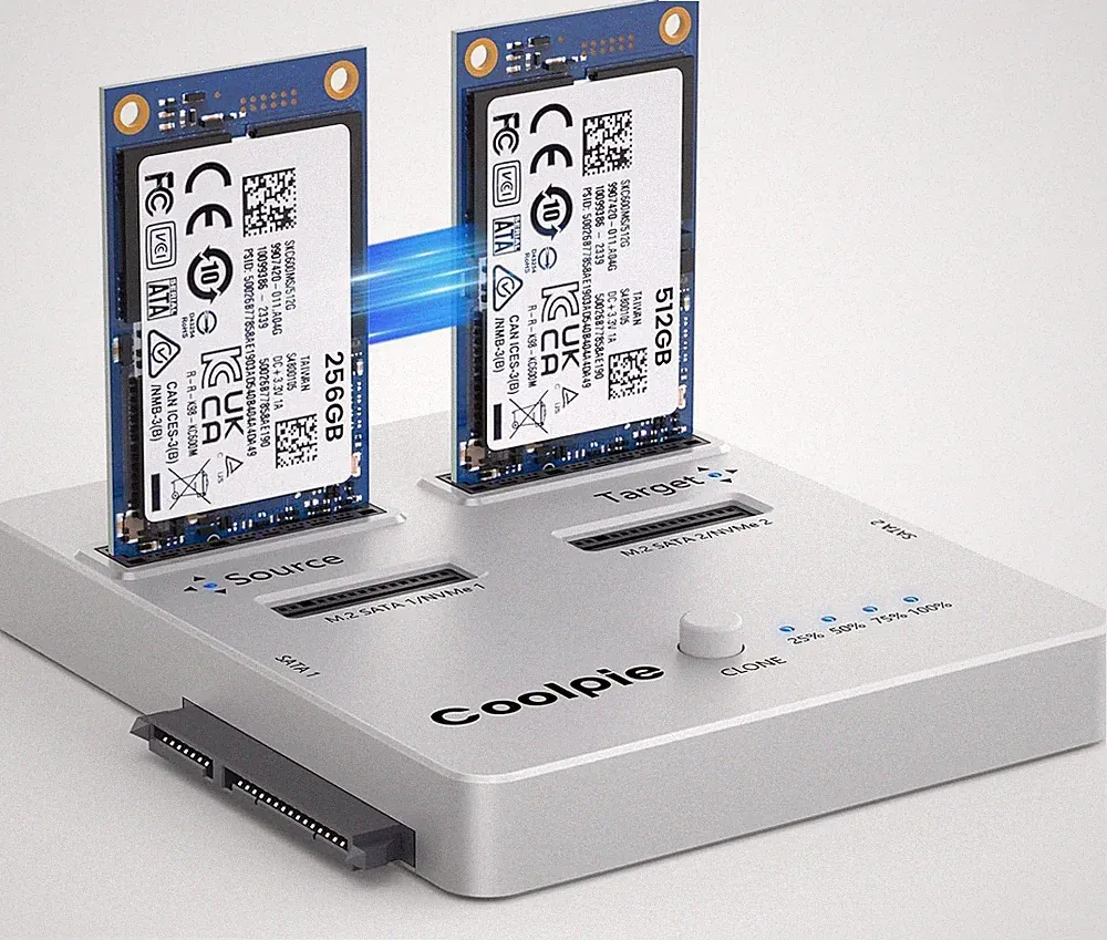 4-Bay Offline Clone M.2 NVME/SATA SSD Cloner M.2 NVME/SATA Duplicator for SATA