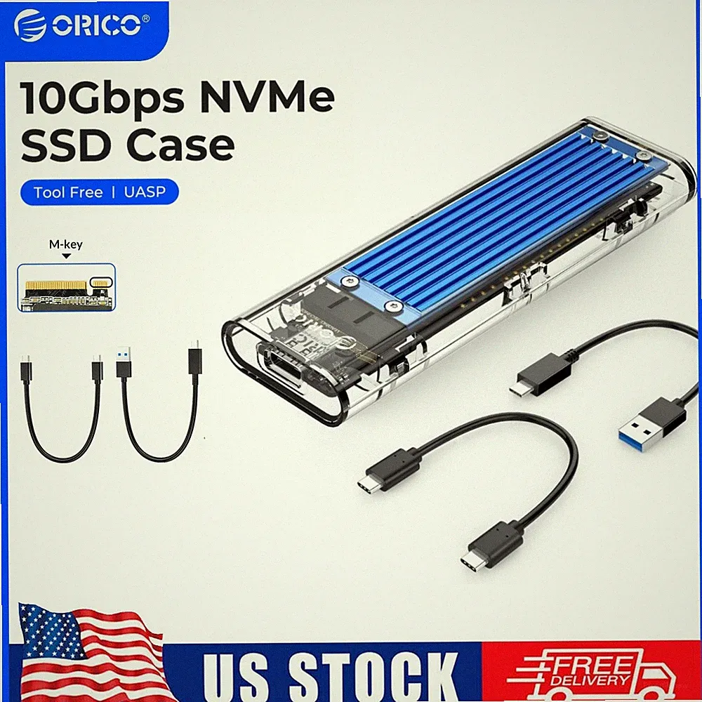 ORICO 10Gbps M.2 NVME SSD Case Hard Drive Enclosure UASP Type C 3.1 GEN 2 M Key